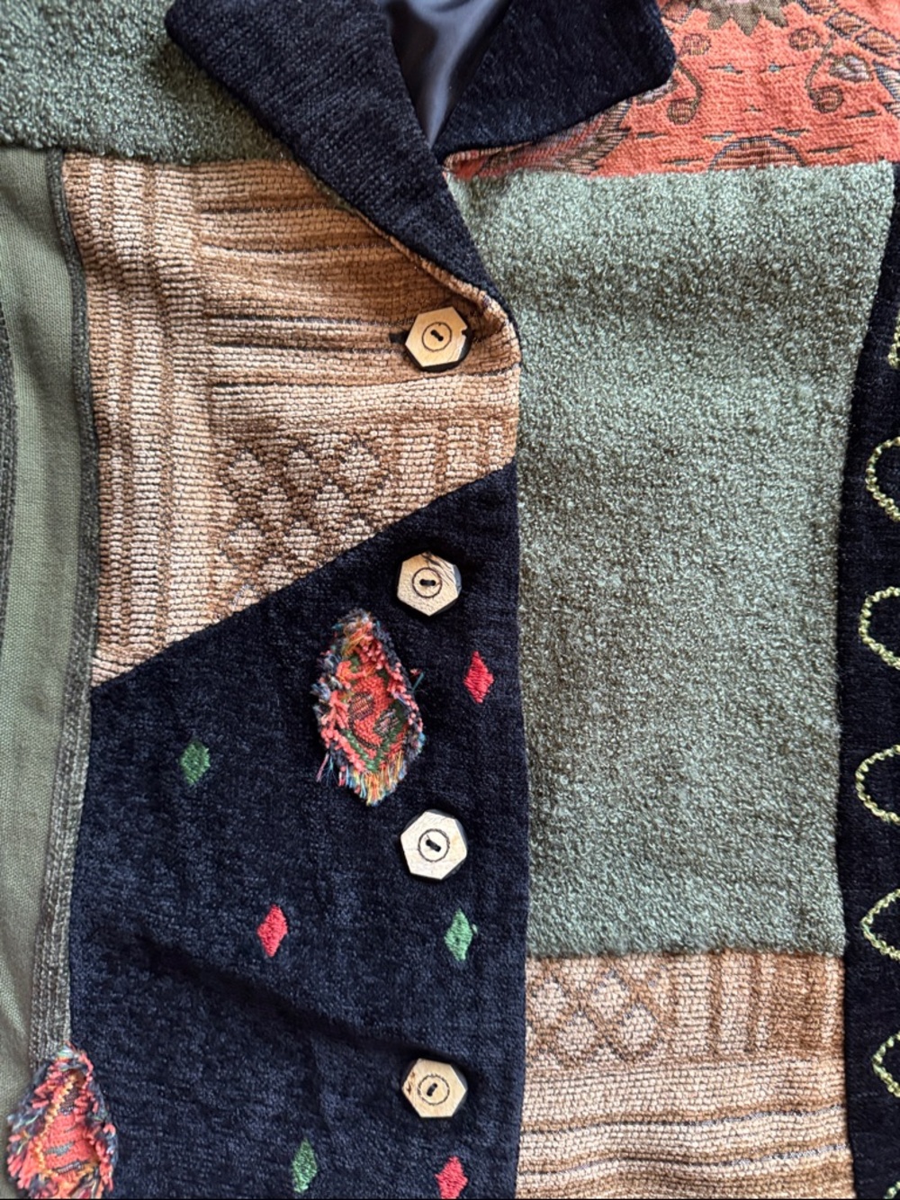 90’s Entice Patchwork Mixed-Pattern Jacket - Picture 6 of 9